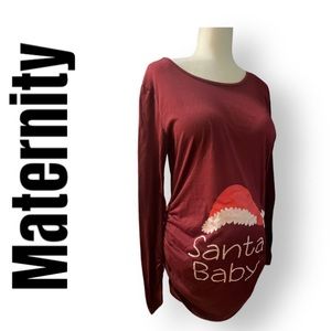 Maternity “Santa Baby” Christmas Long Sleeve Top